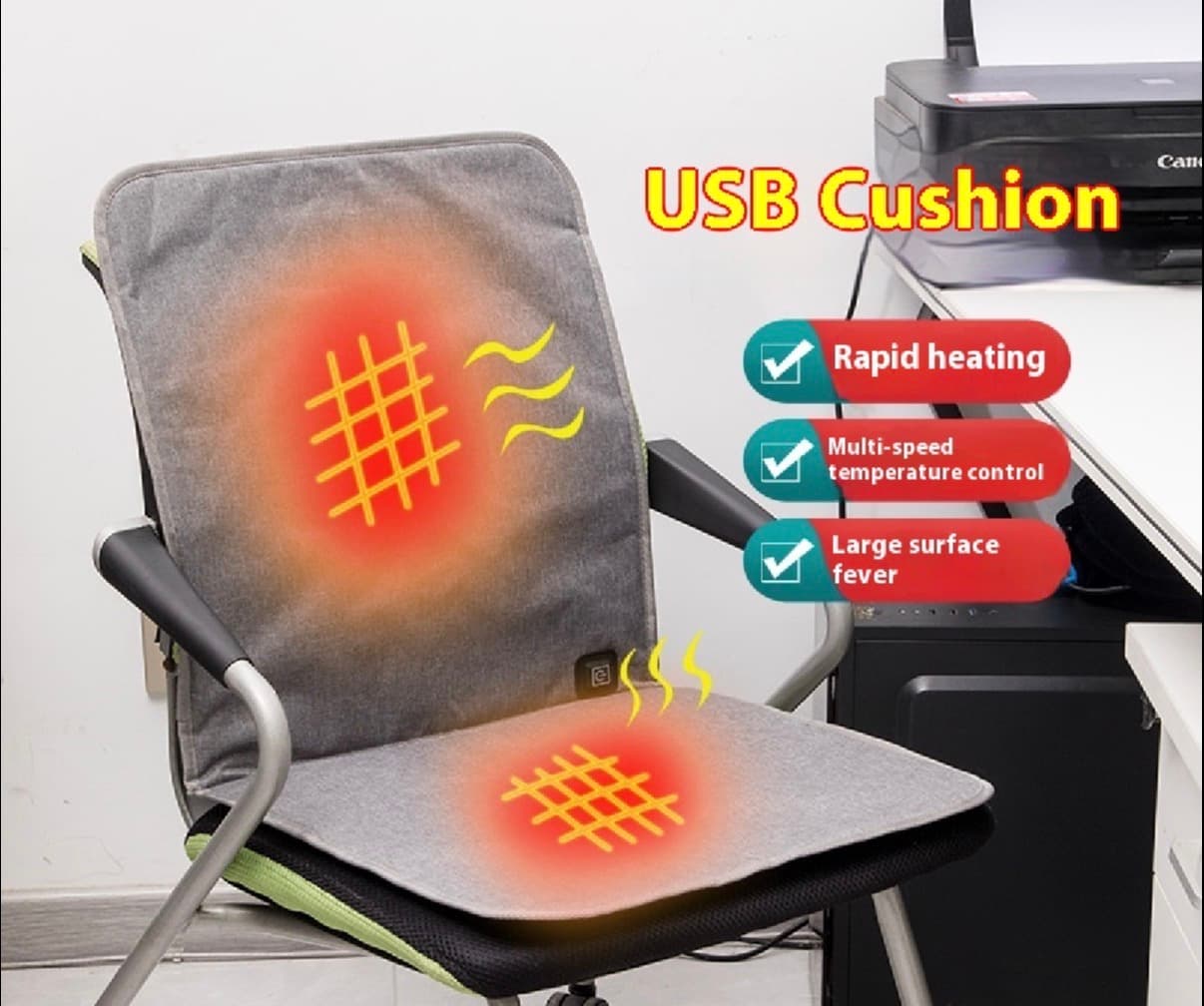 USB Heated Seat Cushion – Rapid Warming Chair Pad