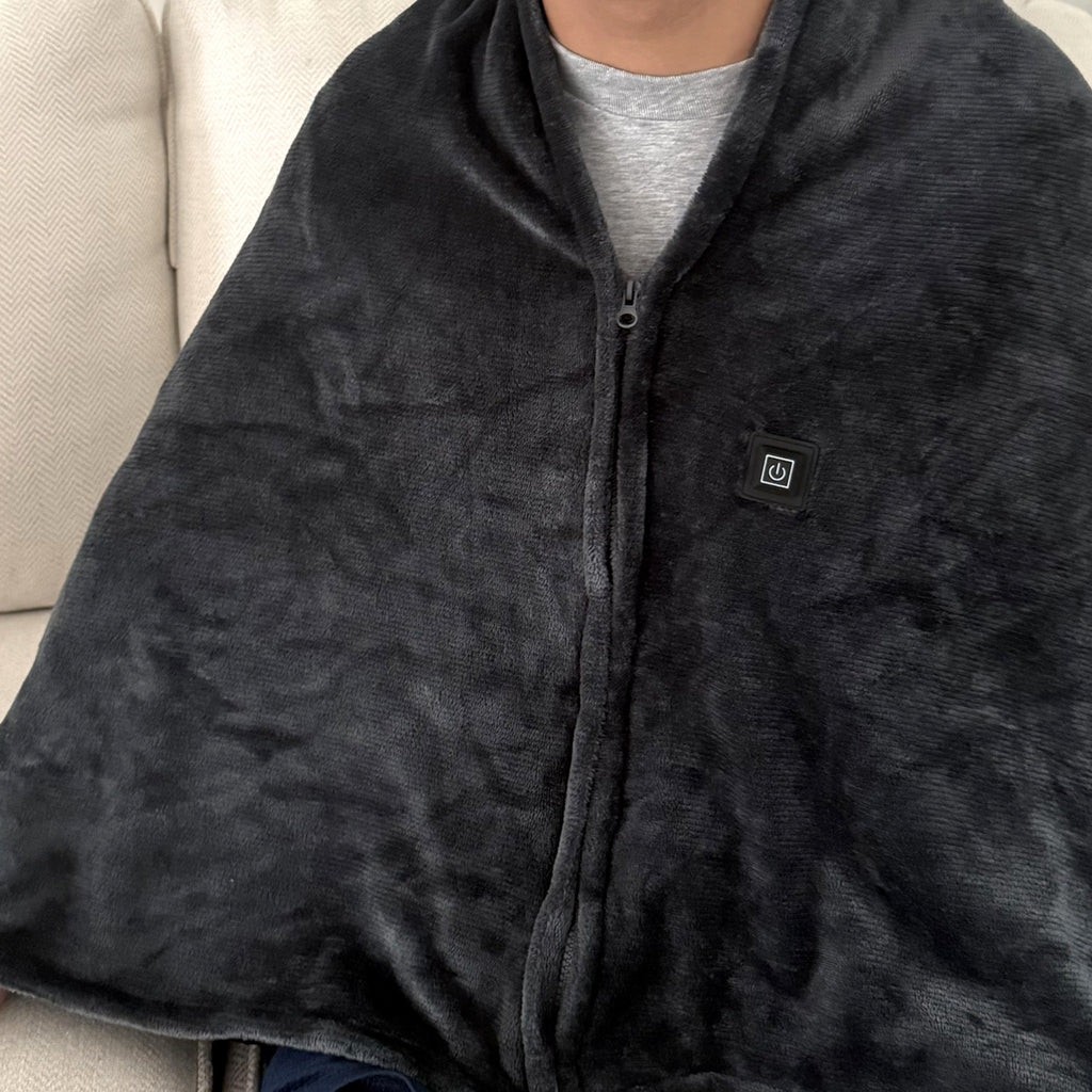 Wrapped up in the Clarech USB heated flannel shawl